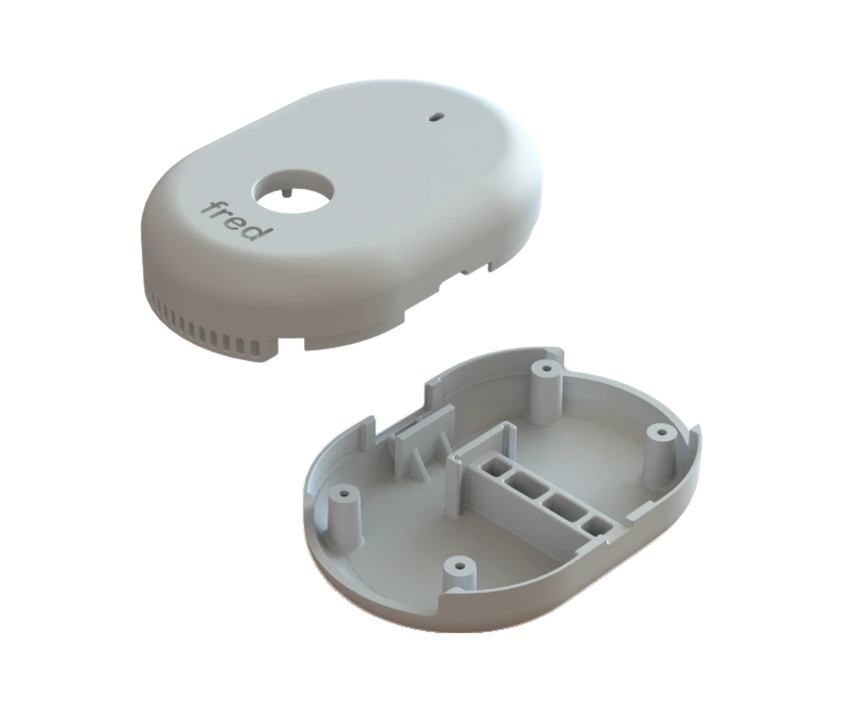 fred exploded view, two-part printed shell